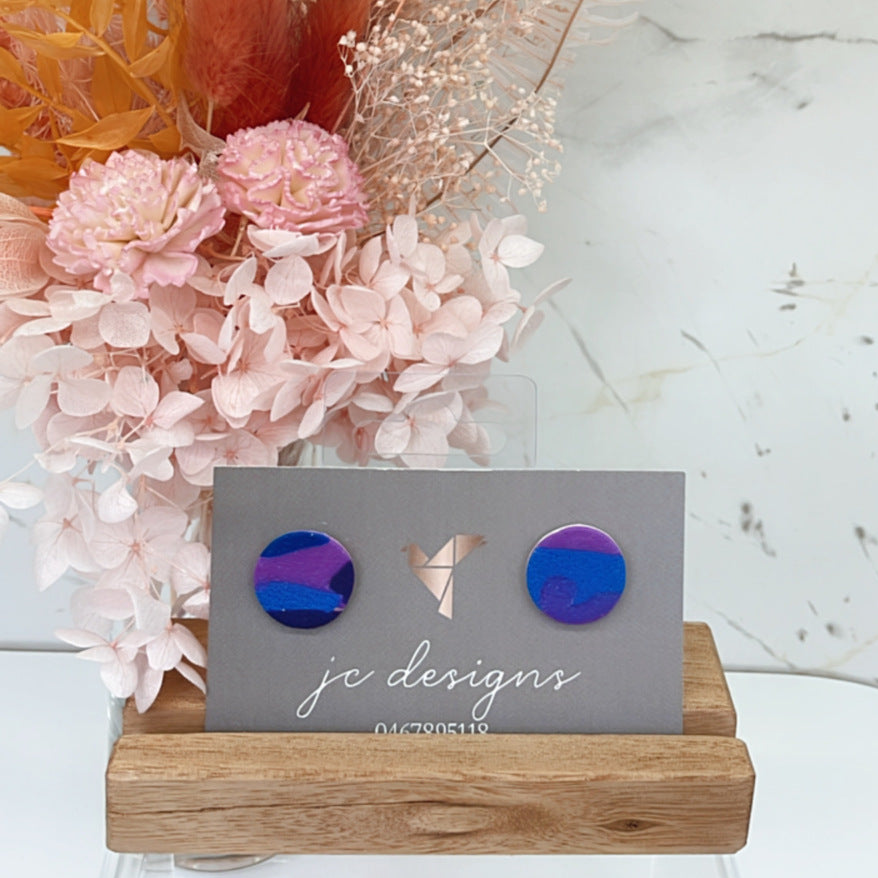 Purple Swirl Stud Earrings