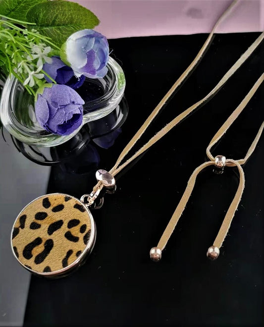 Leopard Print Fabric Necklace