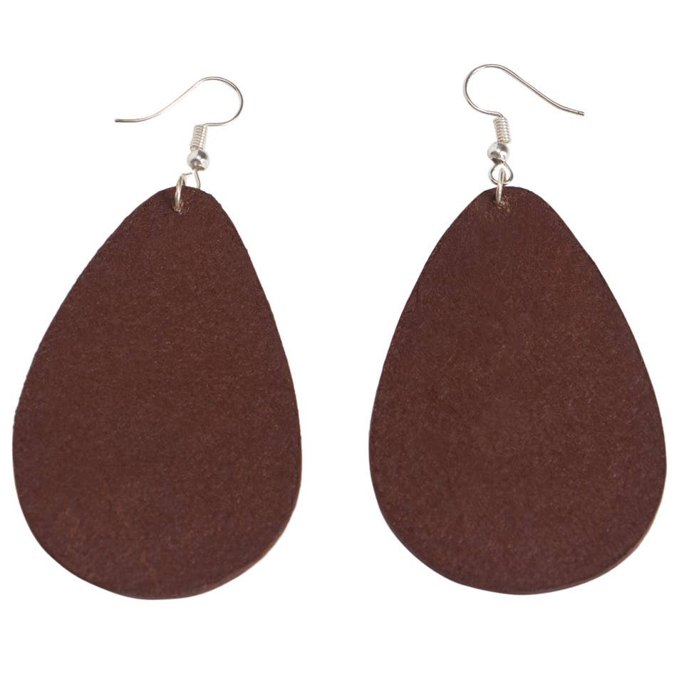 TE-01 - Tooled Pear Drop Earrings -Surgical Steel