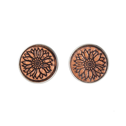 TE-03 Tooled Stud Earrings -  Stainless Steel