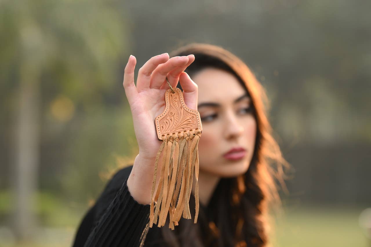 Tooling Leather Keyring - CA06