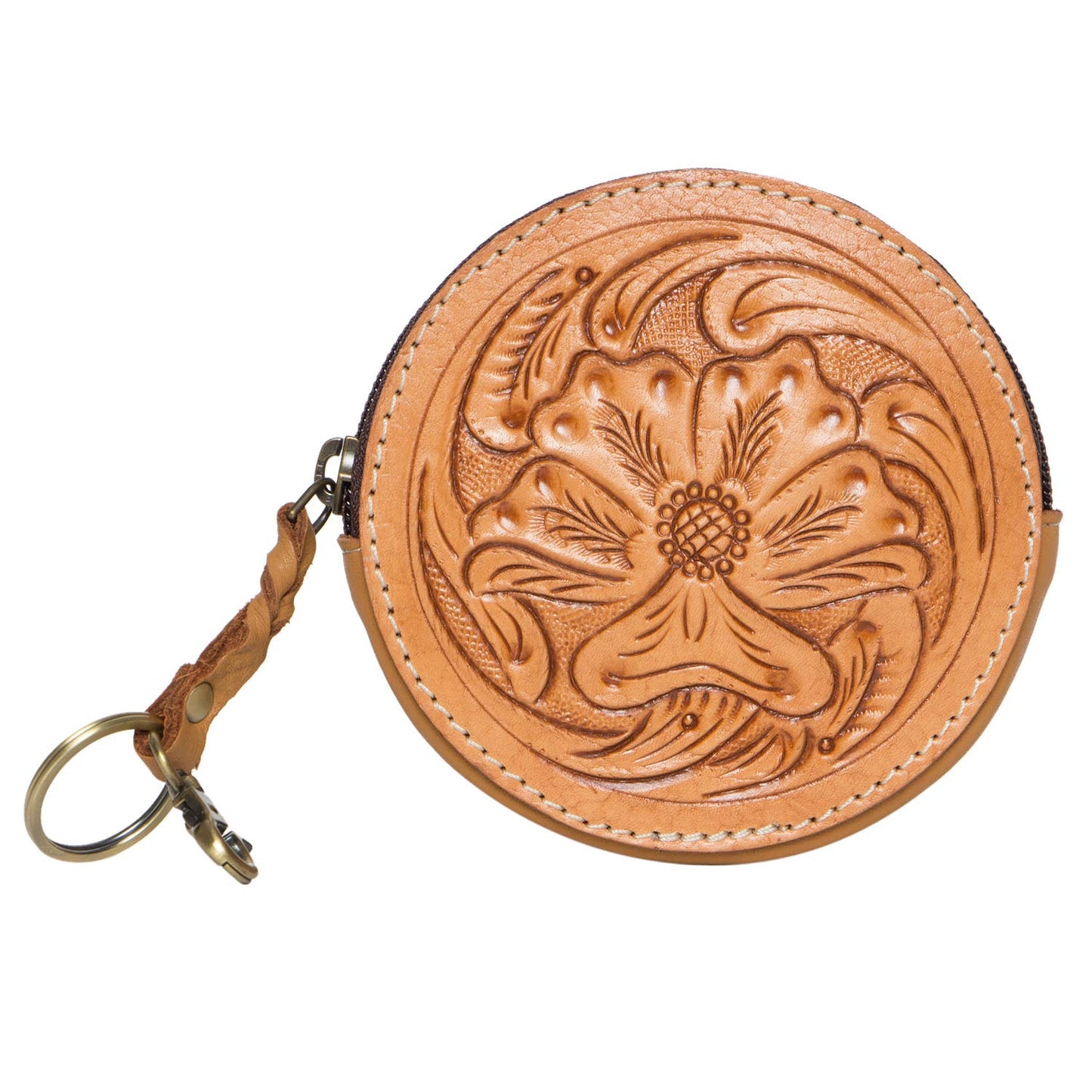 Tooling Leather Round Purse - CA10