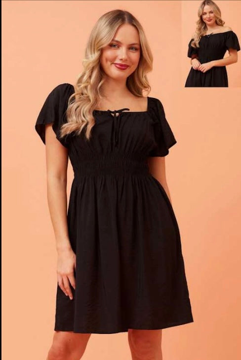 Gracelynn - Shirred Waist Mini Dress