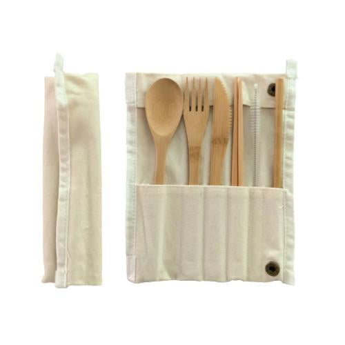 Bamboo Cutlery Set - Reusable - Beige