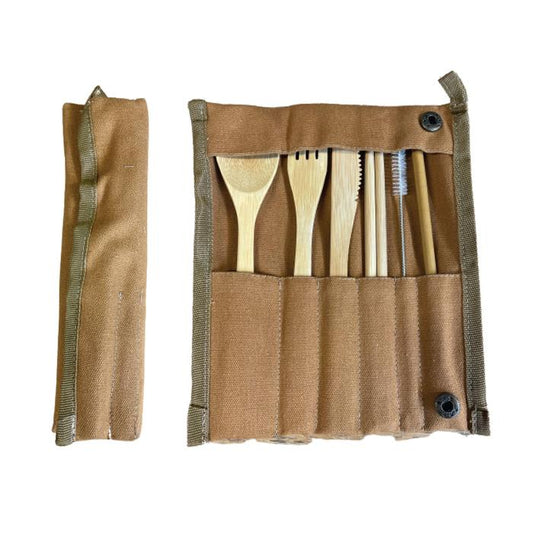 Bamboo Cutlery Set - Reusable - Bronze