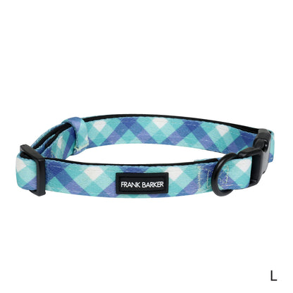 Teal Gingham Collar - L