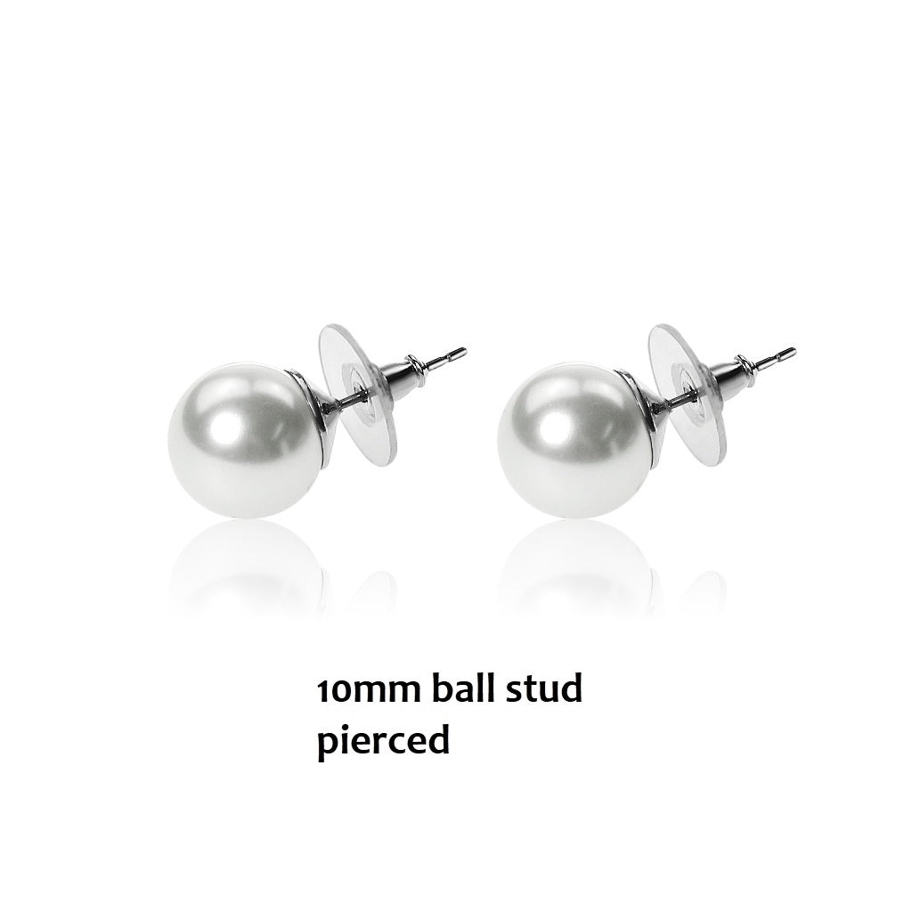 10mm White Pearl Studs