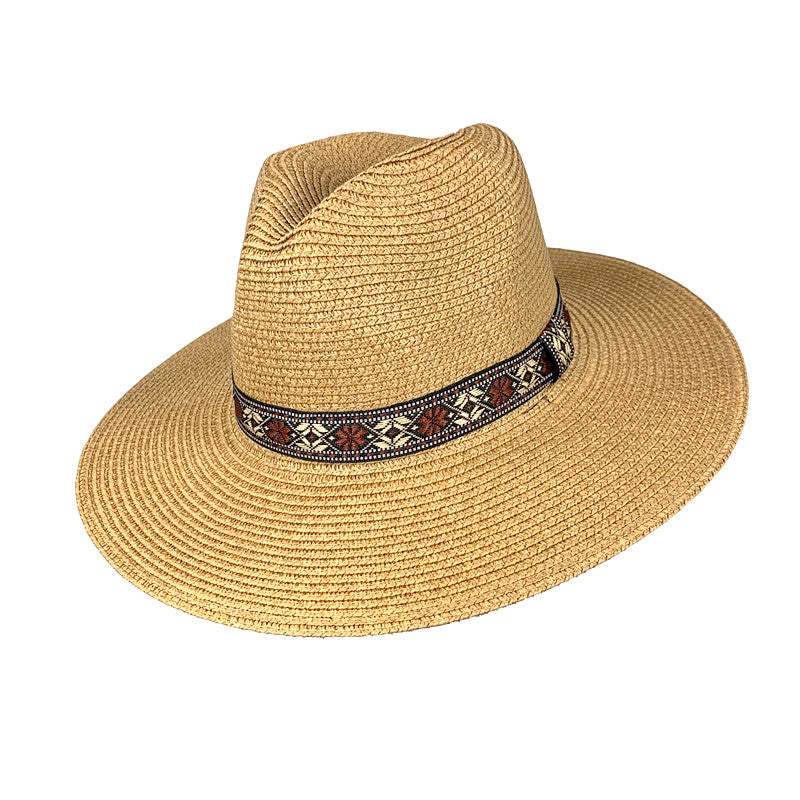 Wide Brim Fedora Hat with Fabric Band