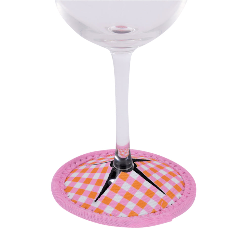 Picnic Retro Check Wine Glass Coaster