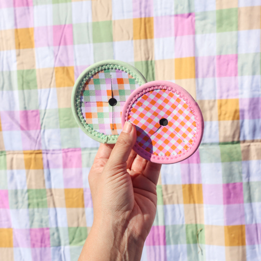 Picnic Retro Check Wine Glass Coaster