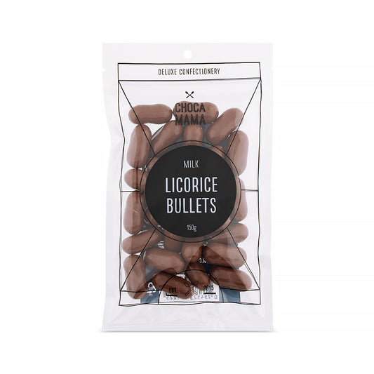 Chocamama Milk Licorice Bullets 150g