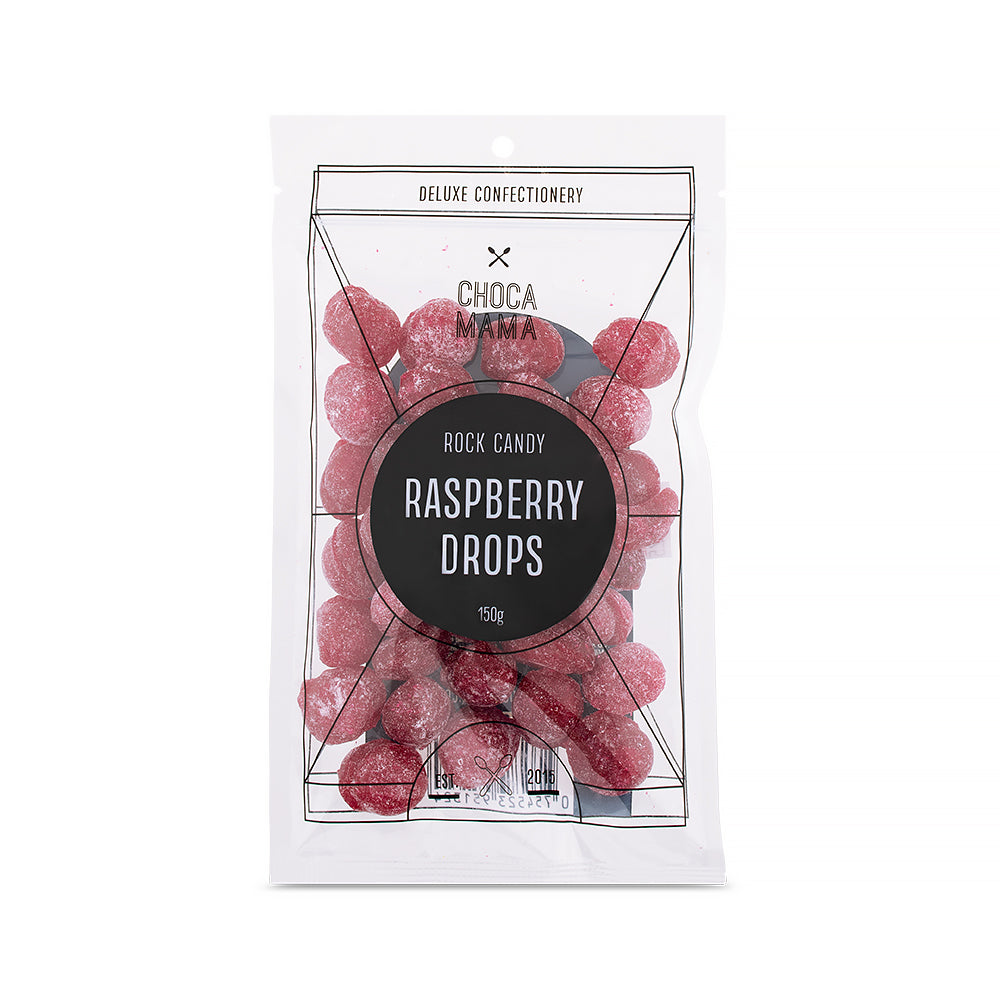 Chocamama Rock Candy Raspberry Drops 150g