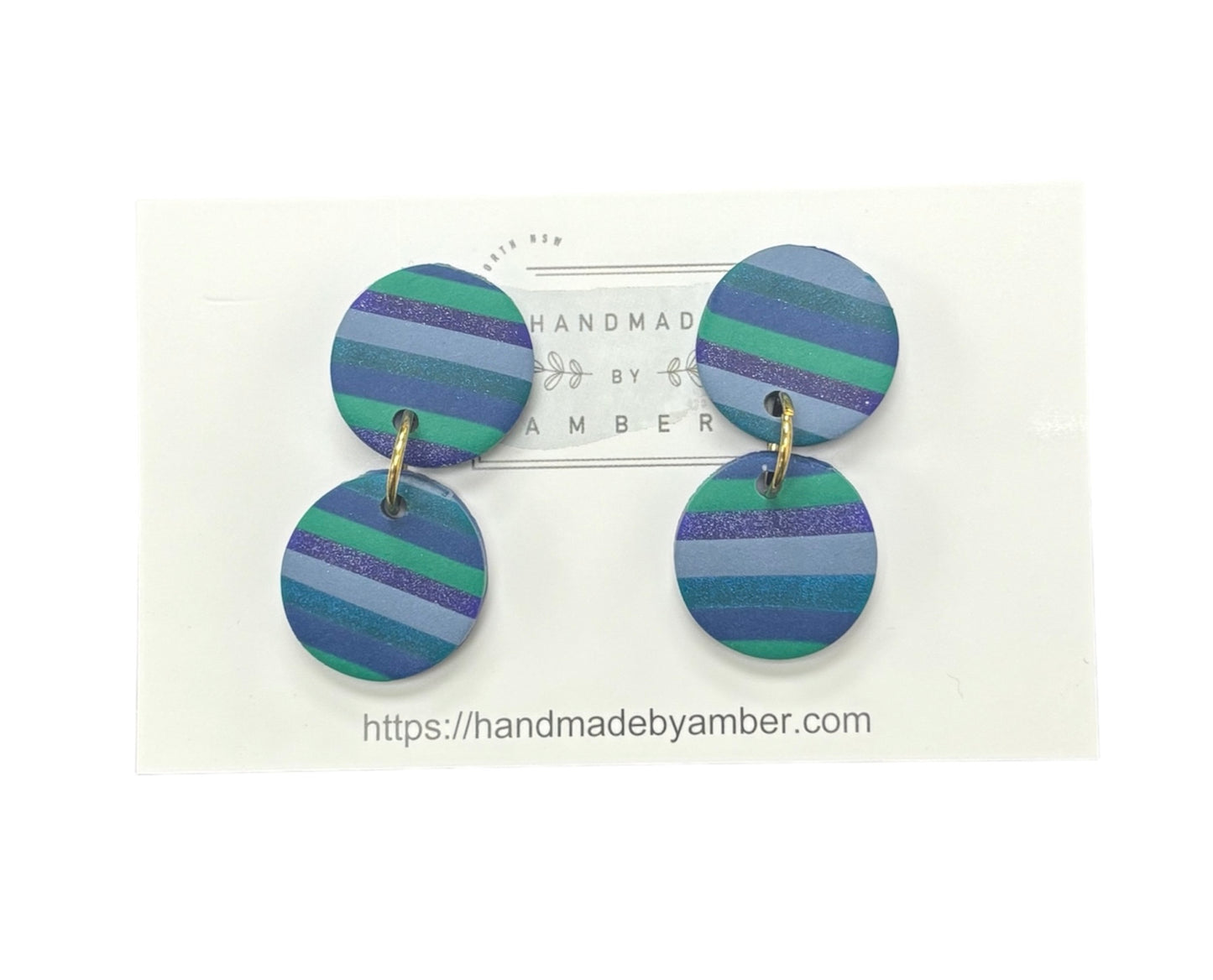 Blue Stripe - Drop Earrings