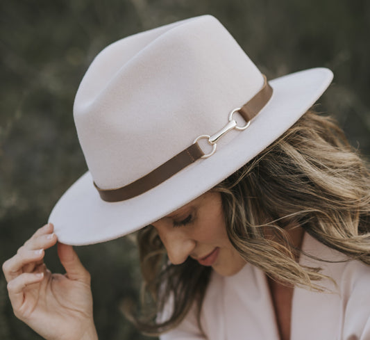 Renata Panama Blush Pink Wool Hat