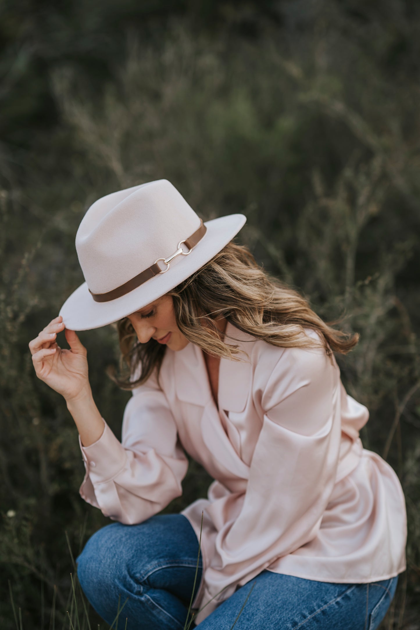 Renata Panama Blush Pink Wool Hat