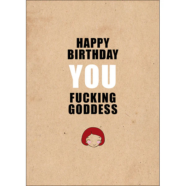 Goddess Rude Birthday Card