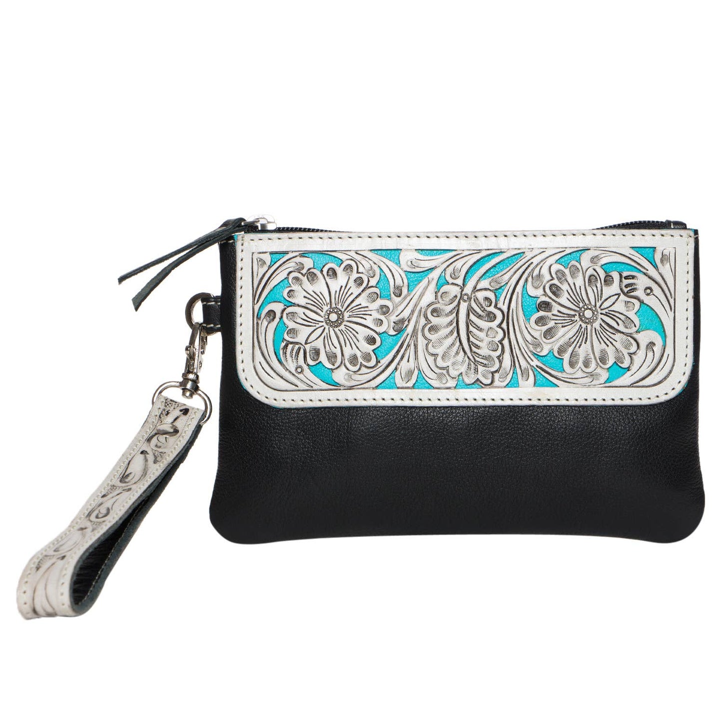 Tooling Hand Carved Small Clutch with Turquoise Base - TLC45