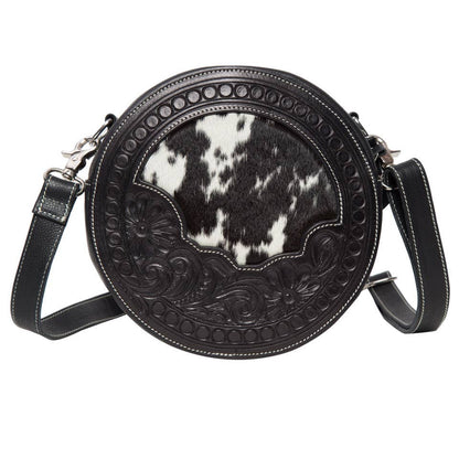 Tooling Leather Round Cowhide Bag - AB08 - Jamaica