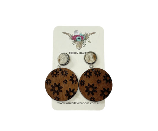 Wooden Statement Drop Earrings