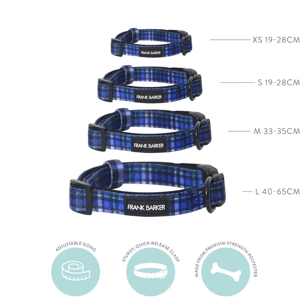 Blue Plaid Collar - L