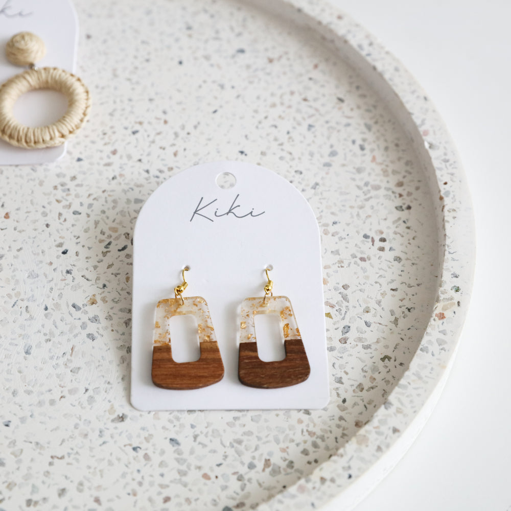 KiKi Gold Wood Loop Earrings