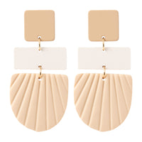 KiKi Beige Square Earrings