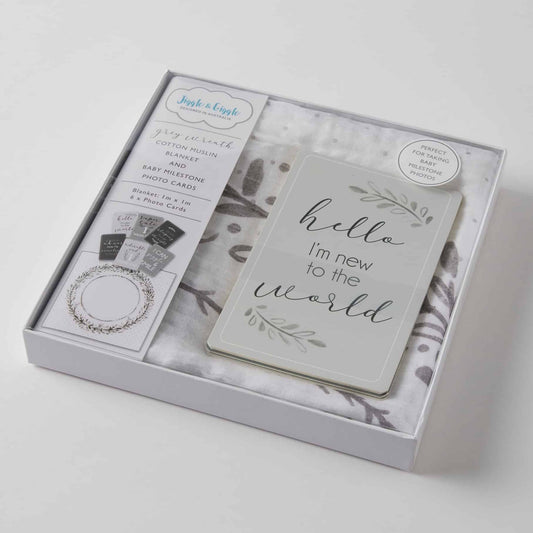 Grey Wreath Milestone Muslin Set