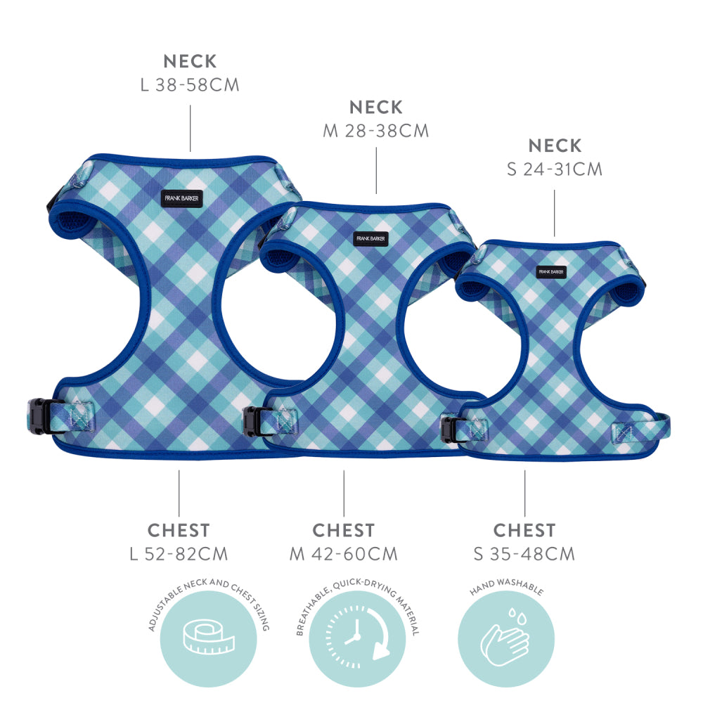 Teal Gingham Harness - L