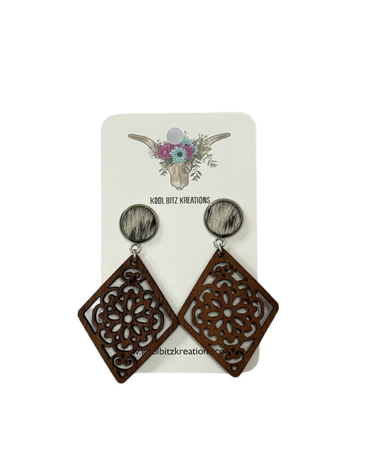 Wooden Statement Earrings