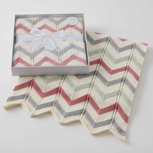 Blush Zig-Zag Knit Blanket