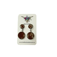 Cowhide Statement Earrings (Brown)