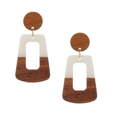 Resin Cutout Rectgle Earrings