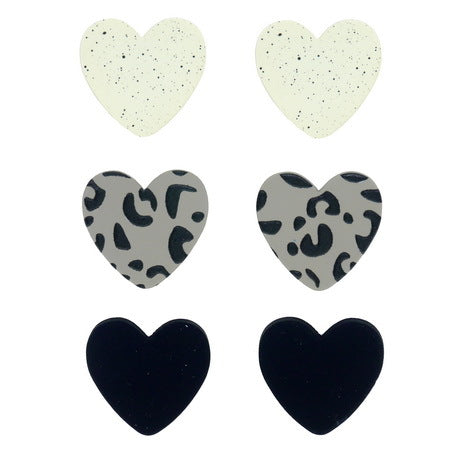 Polymer Clay Leopard Heart Set